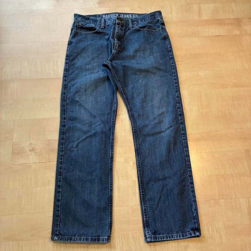 Nautica Jeans Co. Relaxed Fit Dark Wash Denim Jeans Mens 34x32